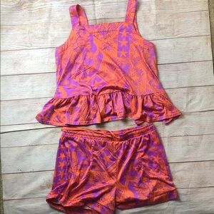 Cuddl Duds Vibrant Orange and Purple Pajama Set 🧡